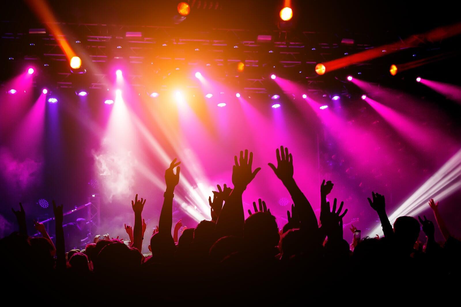 Excited crowd at a rave